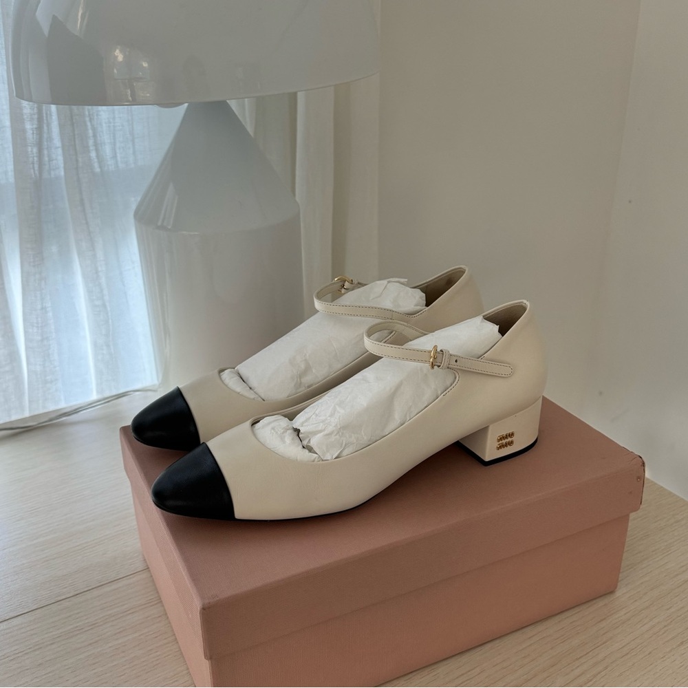 Miu Miu Iconic Cap Toe Mary Jane Pumps
